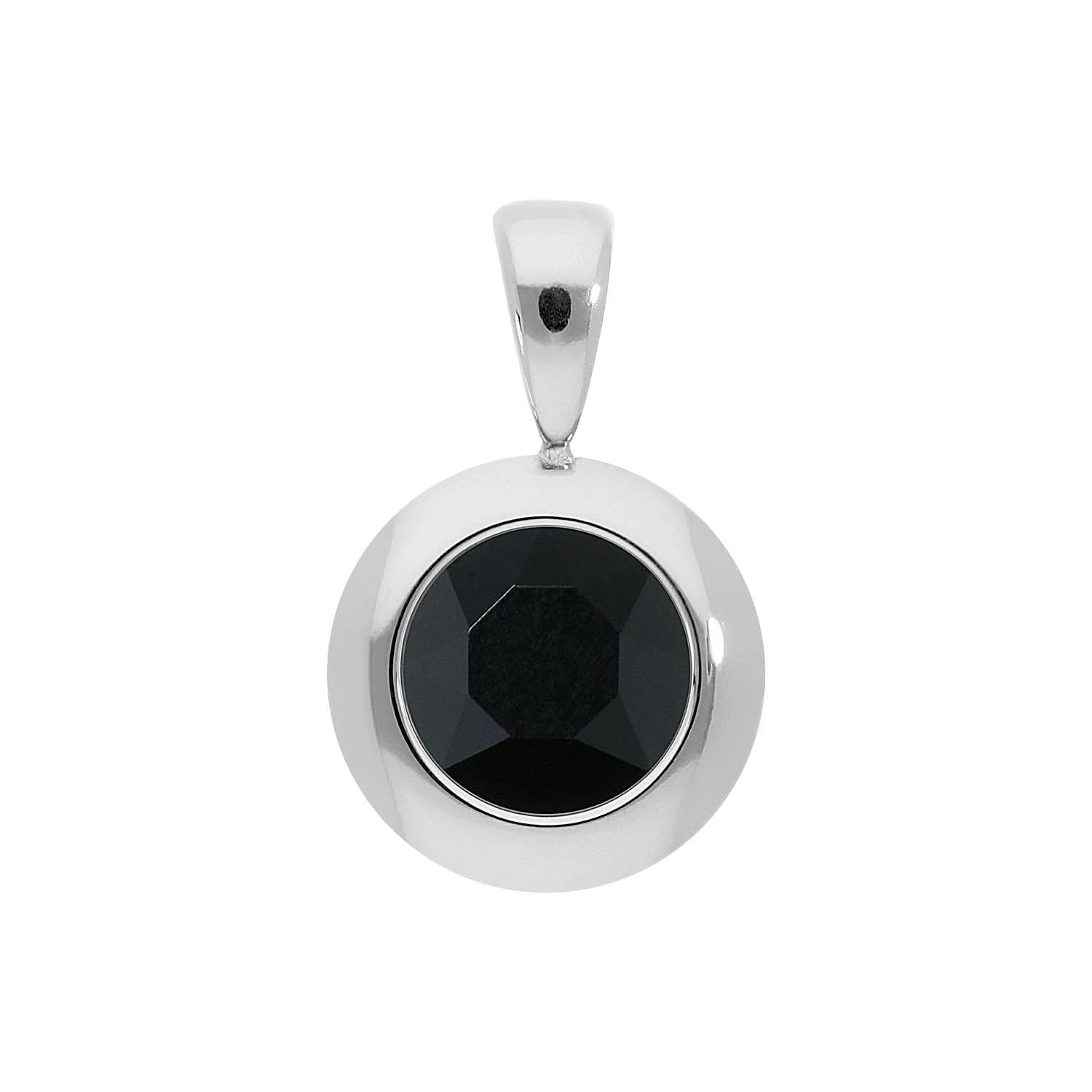 Tondo Pendant 0.51" - Silver jet