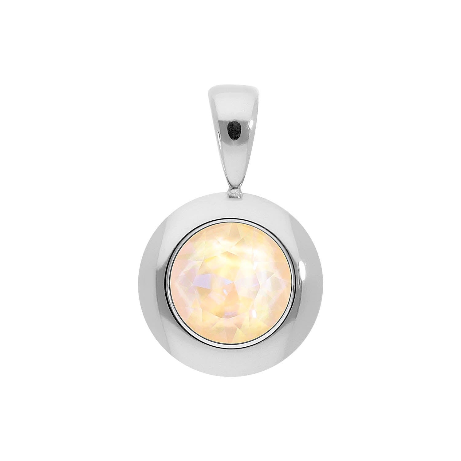 Tondo Pendant 0.51" - Silver ivory cream delite