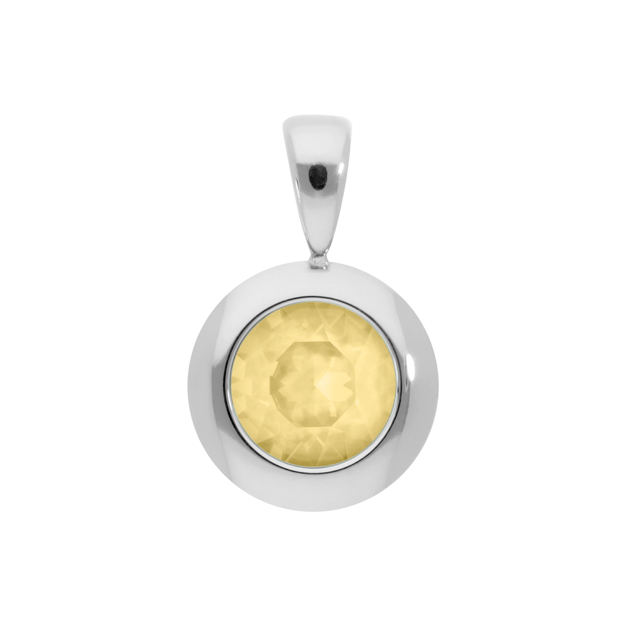 Tondo Pendant 0.51" - Silver Recreated Dark Jonquil