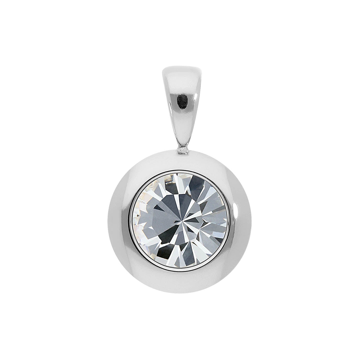 Tondo Pendant 0.51" - Silver crystal