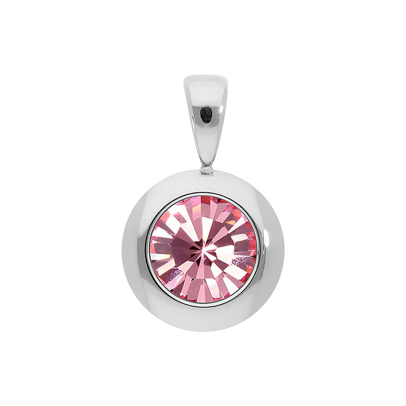 Tondo Pendant 0.51" - Silver Light Rose