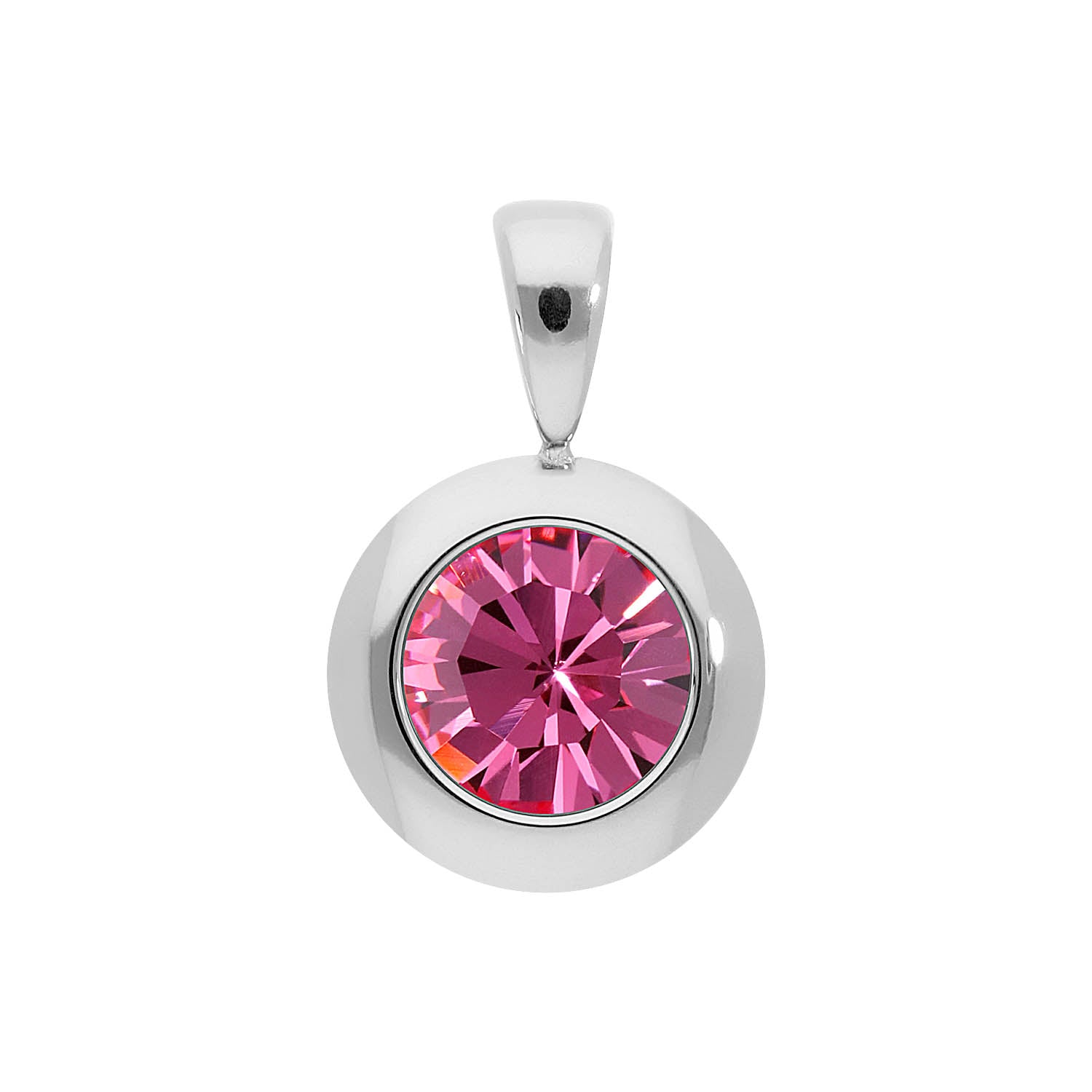 Tondo Pendant 0.51" - Silver rose