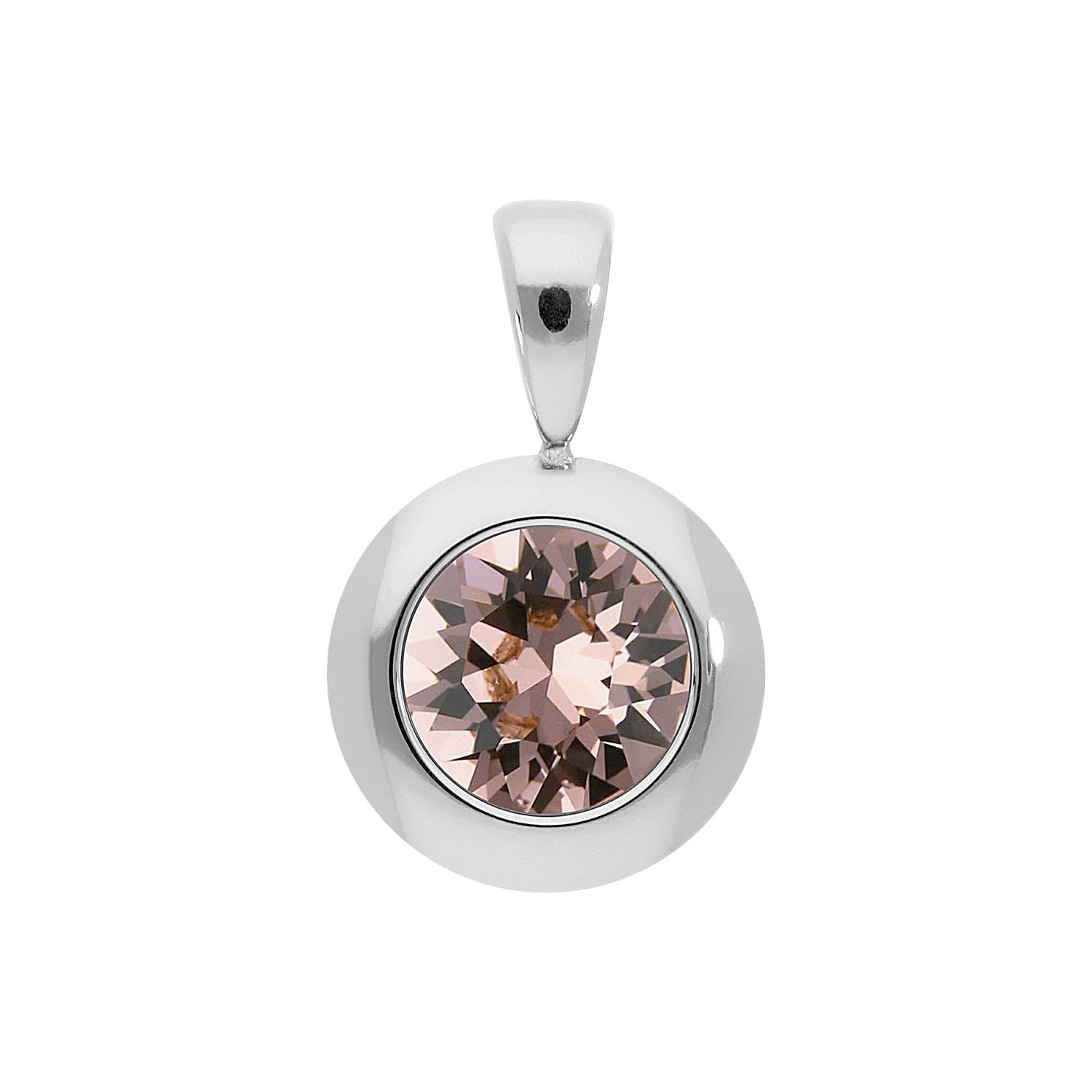 Tondo Pendant 0.51" - Silver vintage rose