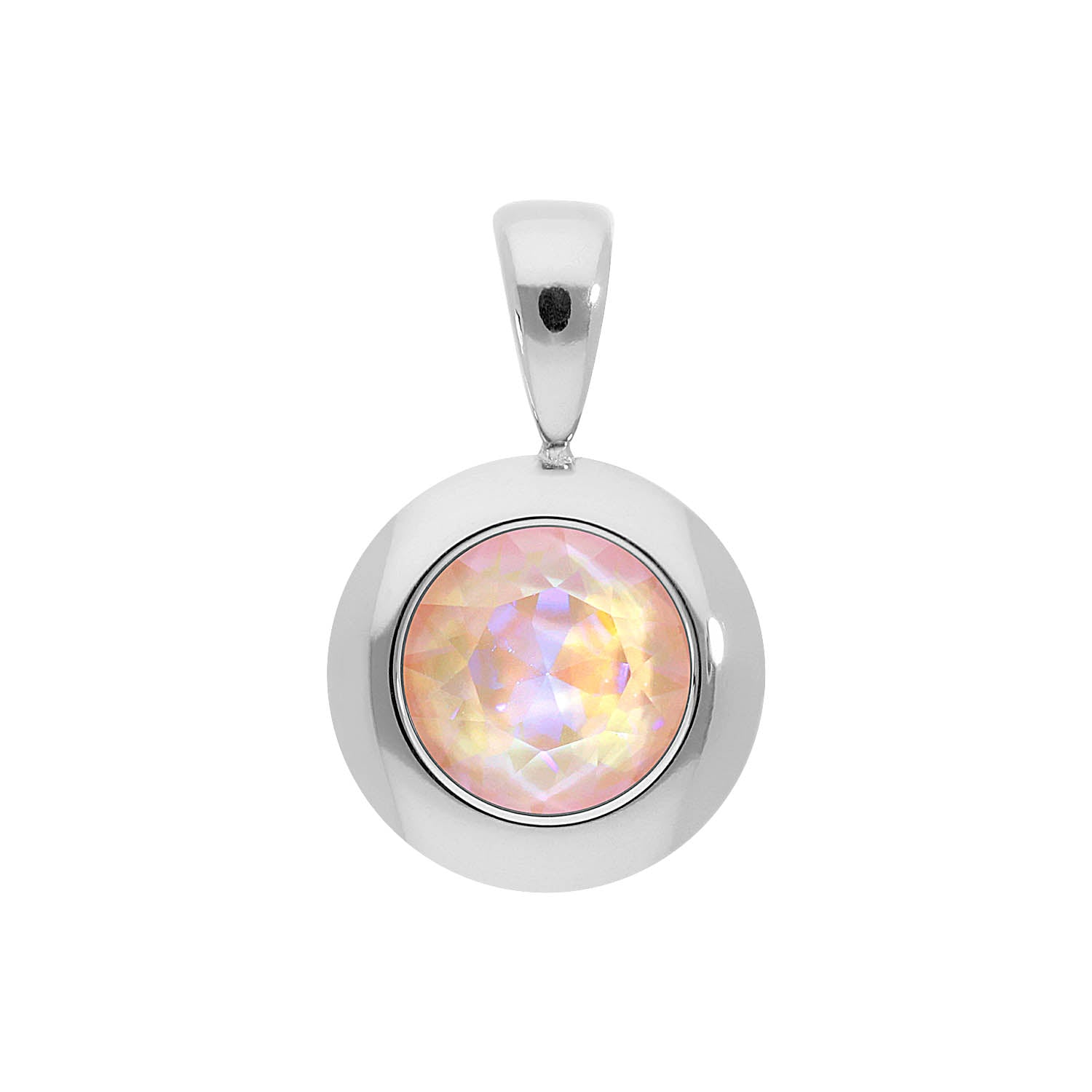 Tondo Pendant 0.51" - Silver dusty pink delite