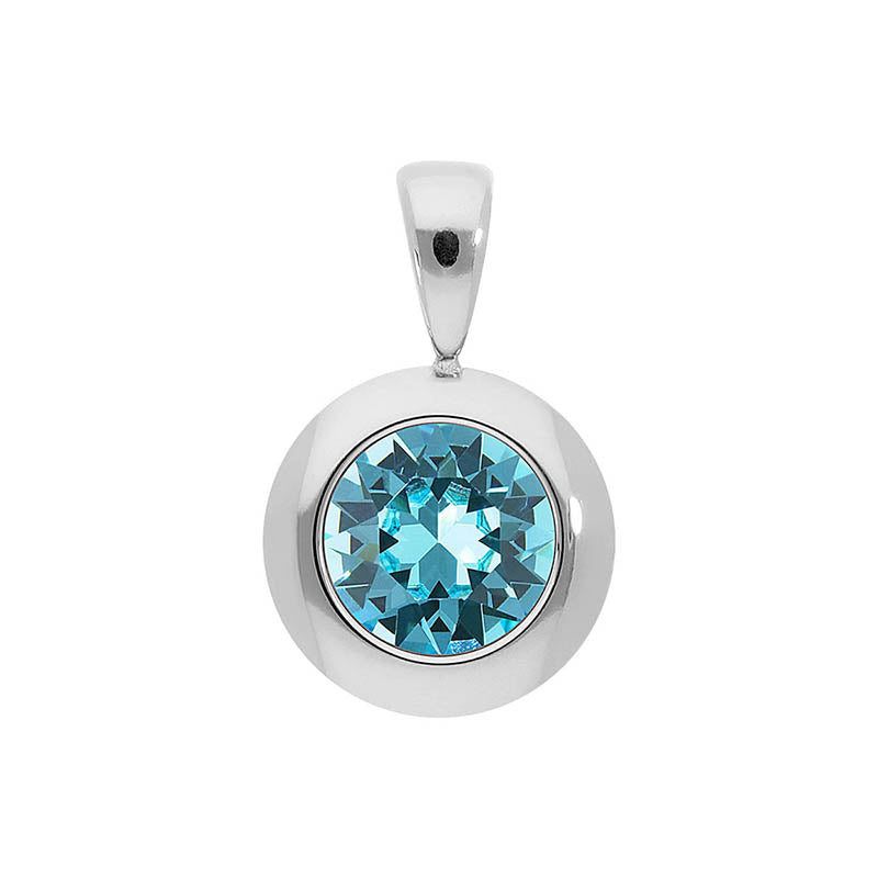Tondo Pendant 0.51" - Silver Light Turquoise