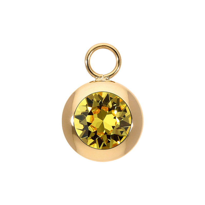Tondo Charm 0.51" - Gold light topaz