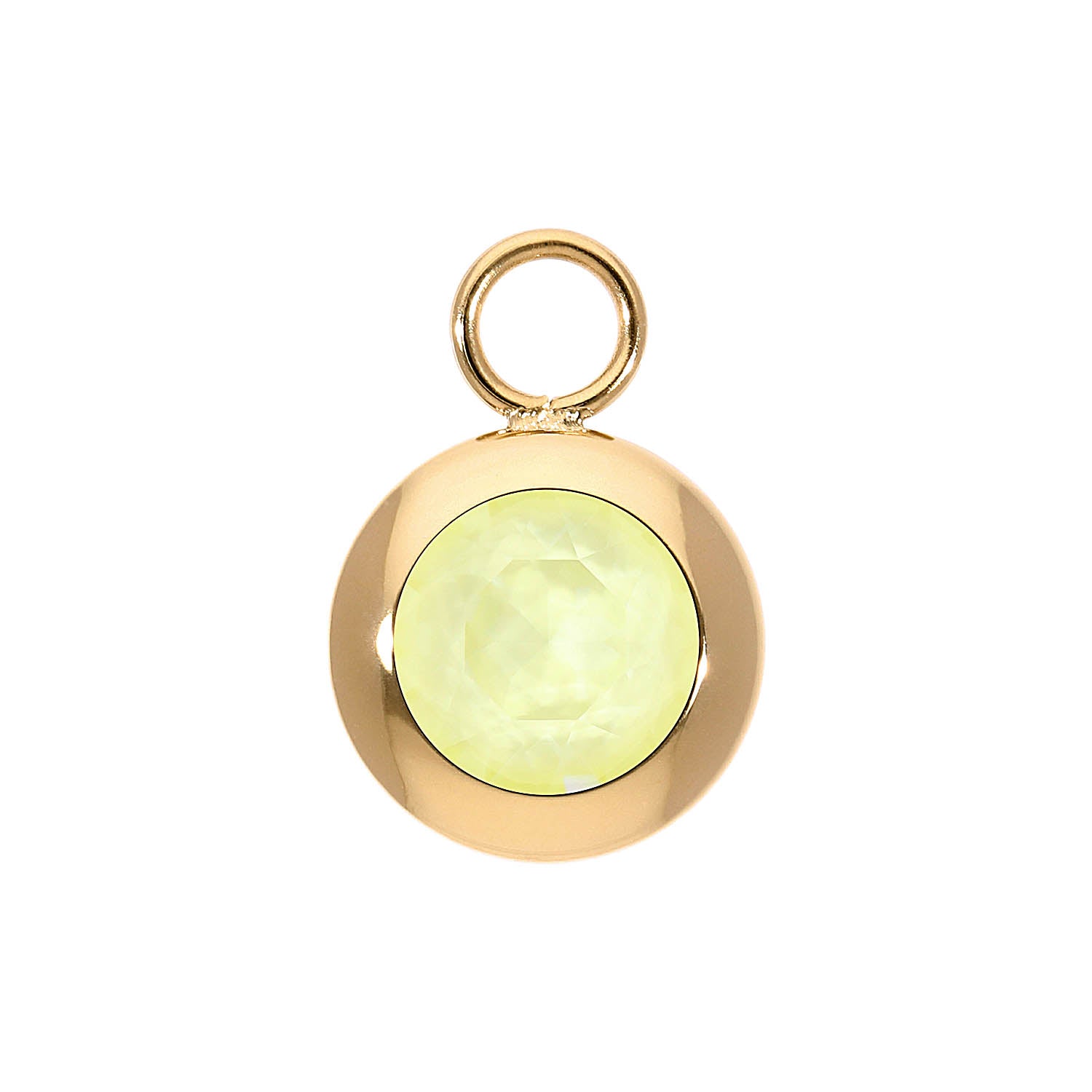 Tondo Charm 0.51" - Gold crystal soft yellow ignite