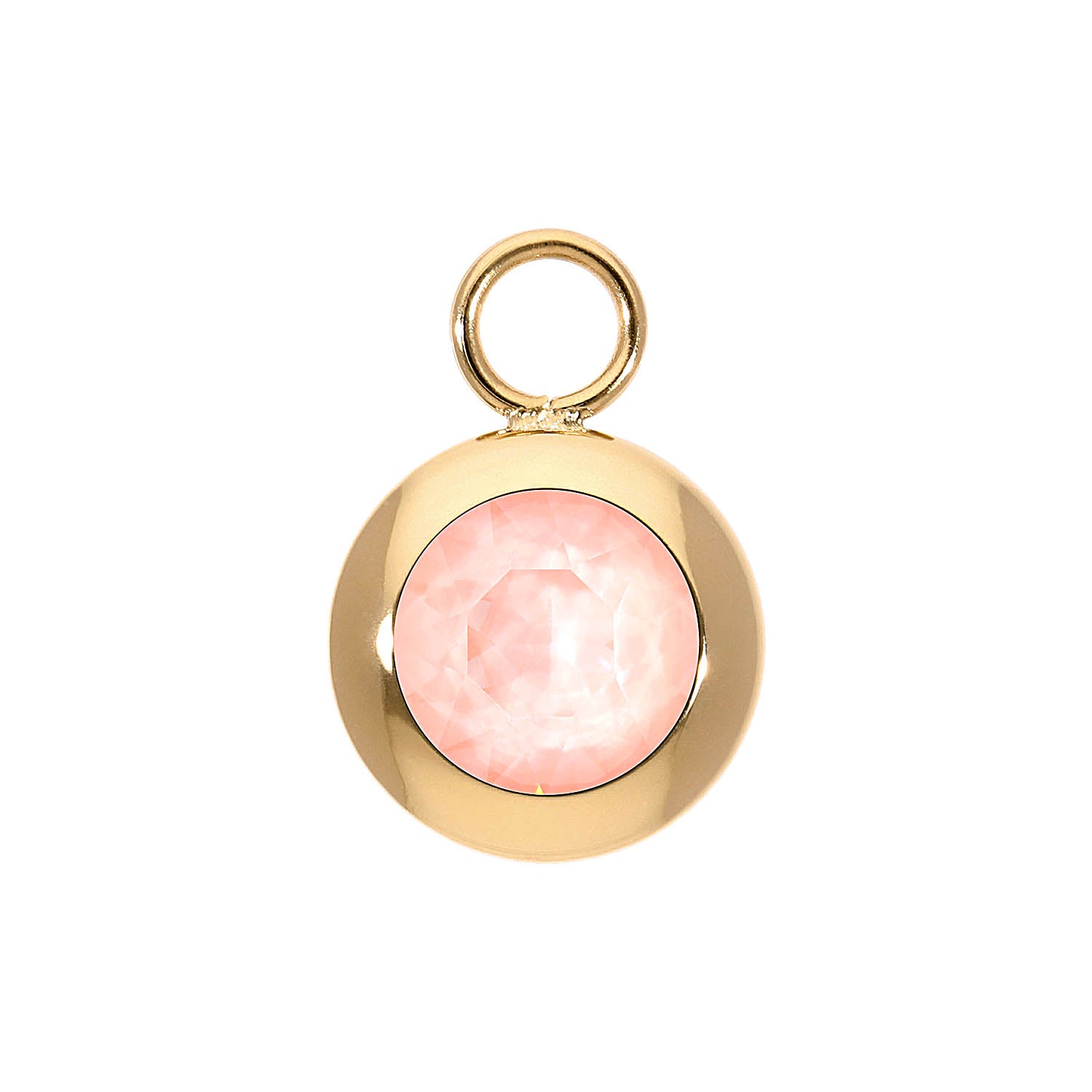 Tondo Charm 0.51" - Gold Crystal Flamingo Ignite