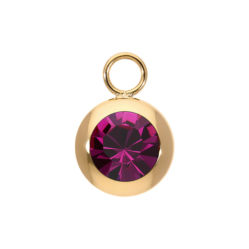 Tondo Charm 0.51" - Gold fuchsia