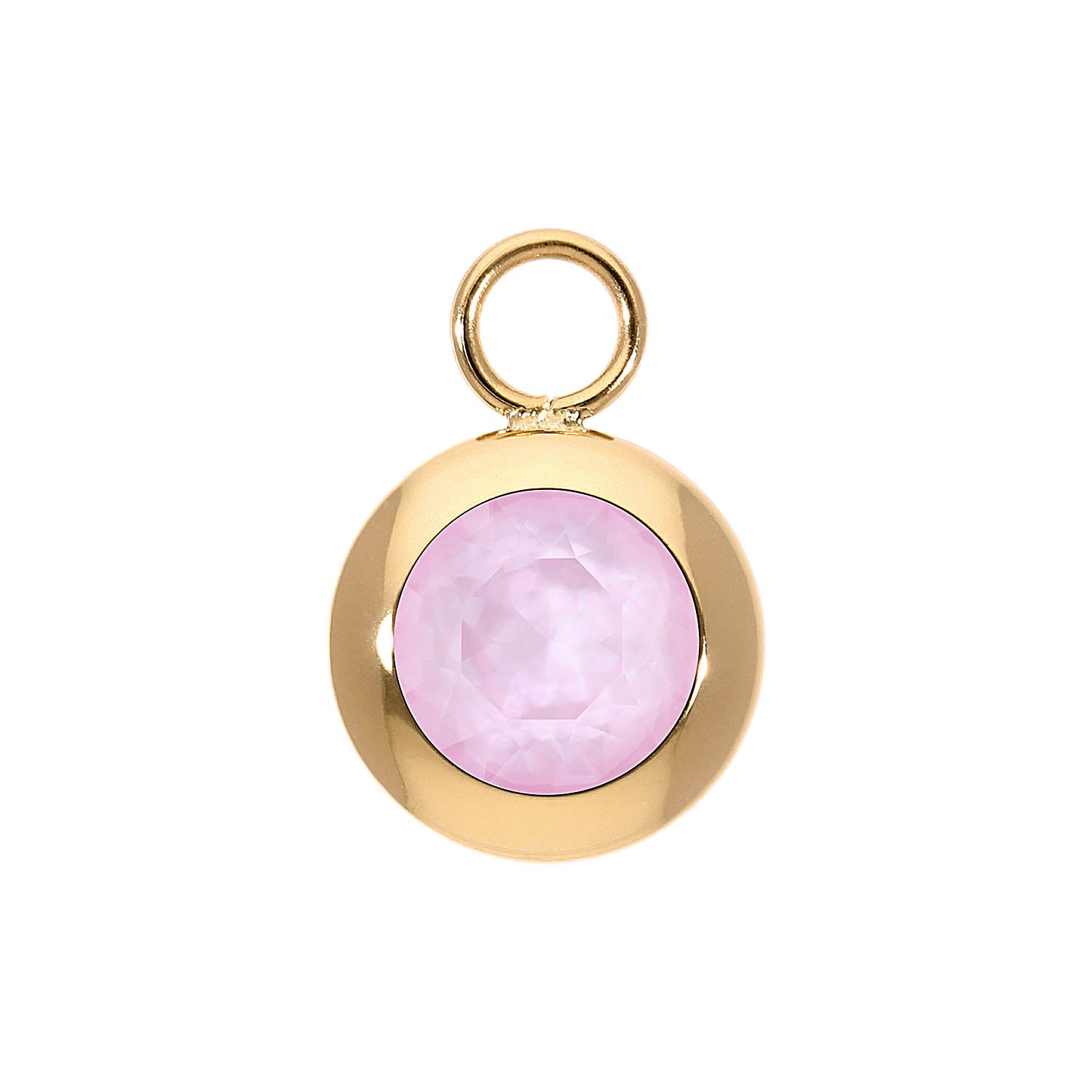 Tondo Charm 0.51" - Gold crystal soft rose ignite
