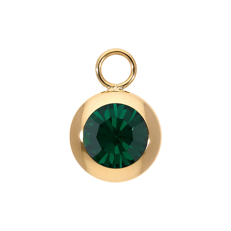 Tondo Charm 0.51" - Gold emerald