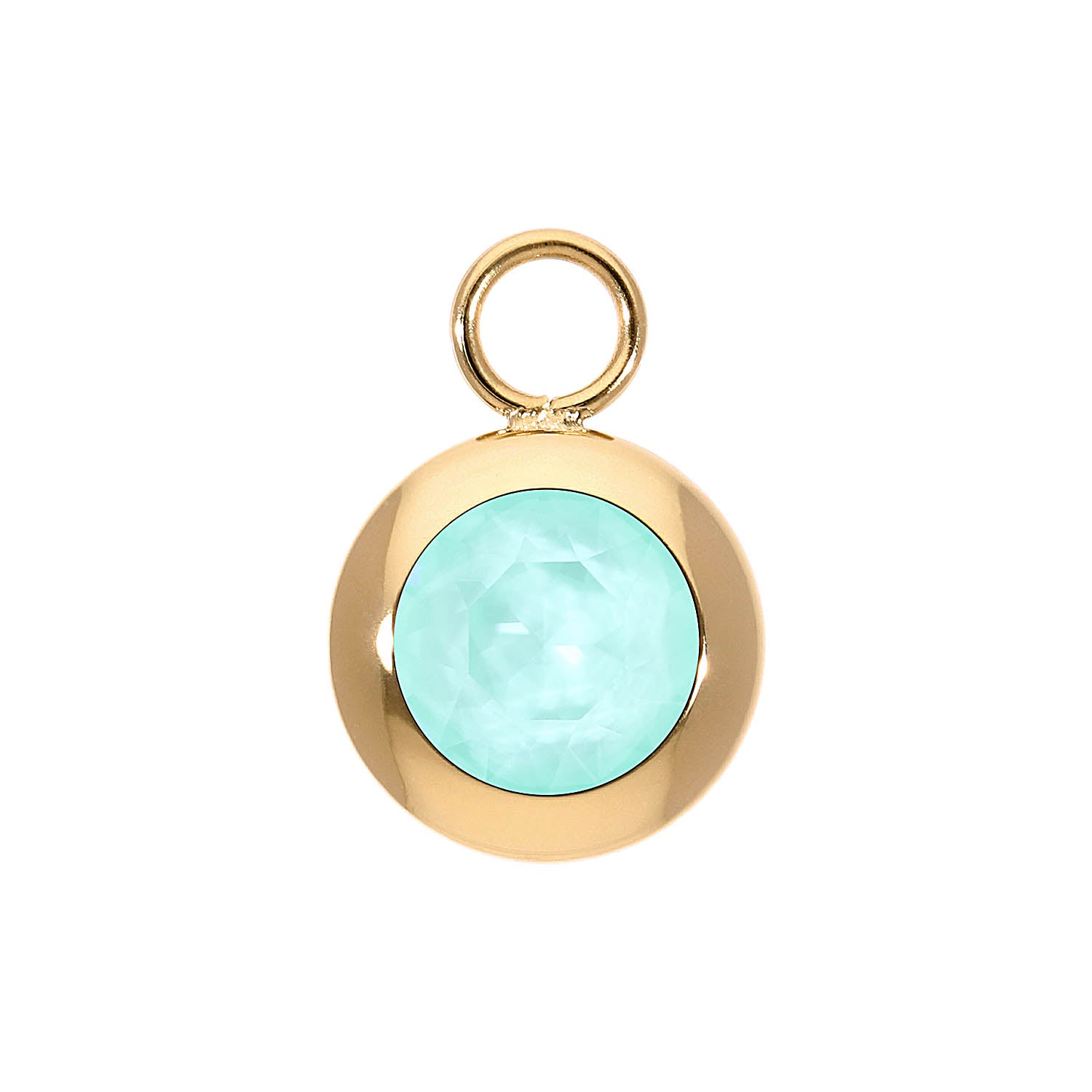 Tondo Charm 0.51" - Gold crystal soft mint ignite