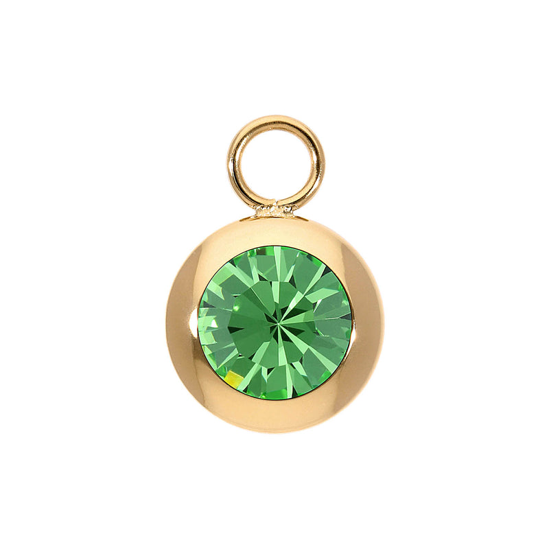 Tondo Charm 0.51" - Gold peridot