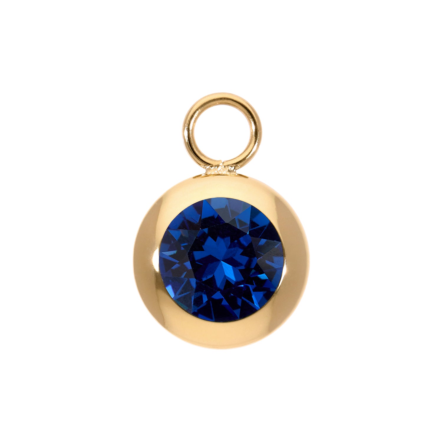 Tondo Charm 0.51" - Gold ReCreated Dark Sapphire