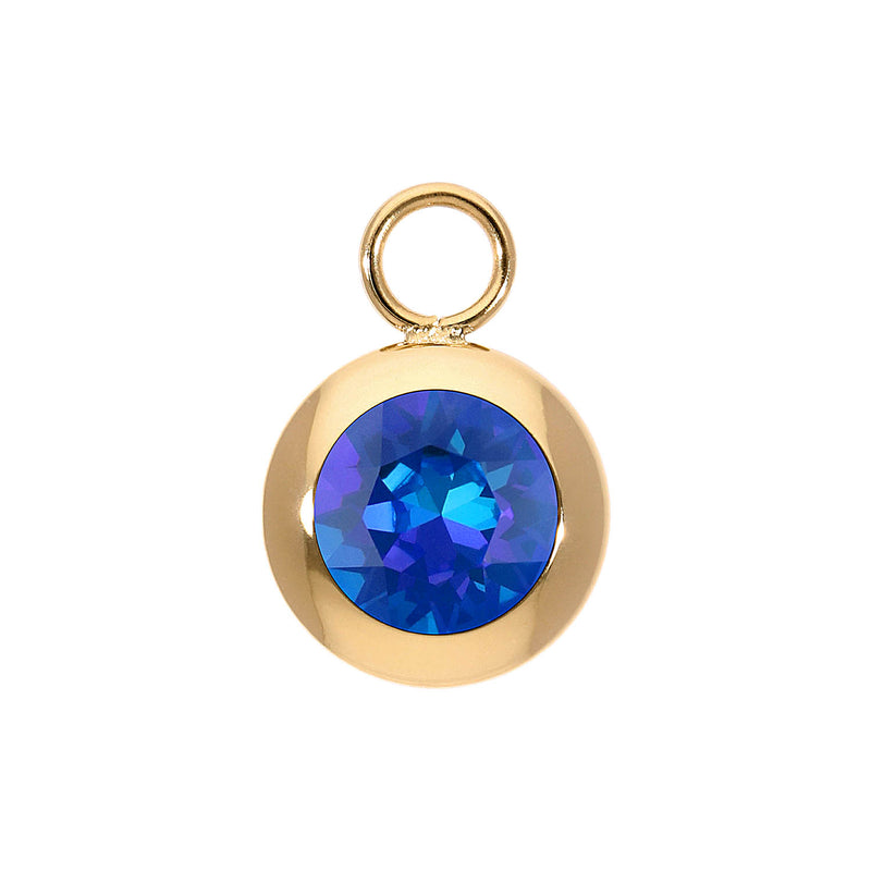 Tondo Charm 0.51" - Gold royal blue delite
