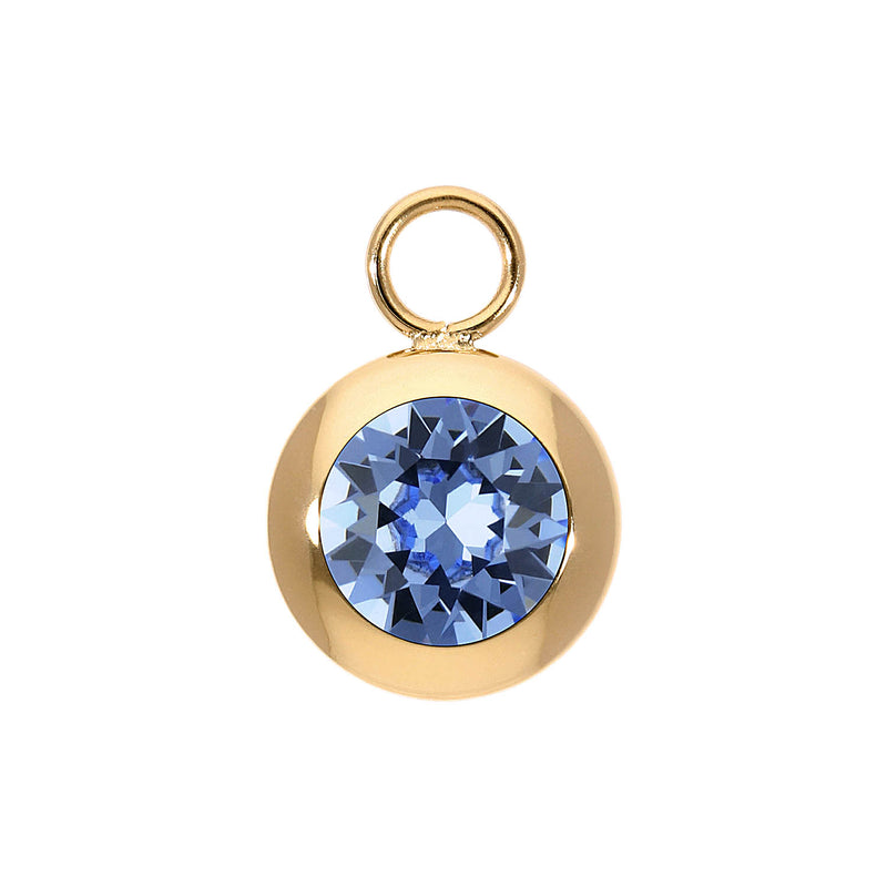 Tondo Charm 0.51" - Gold light sapphire