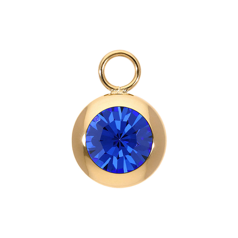 Tondo Charm 0.51" - Gold sapphire