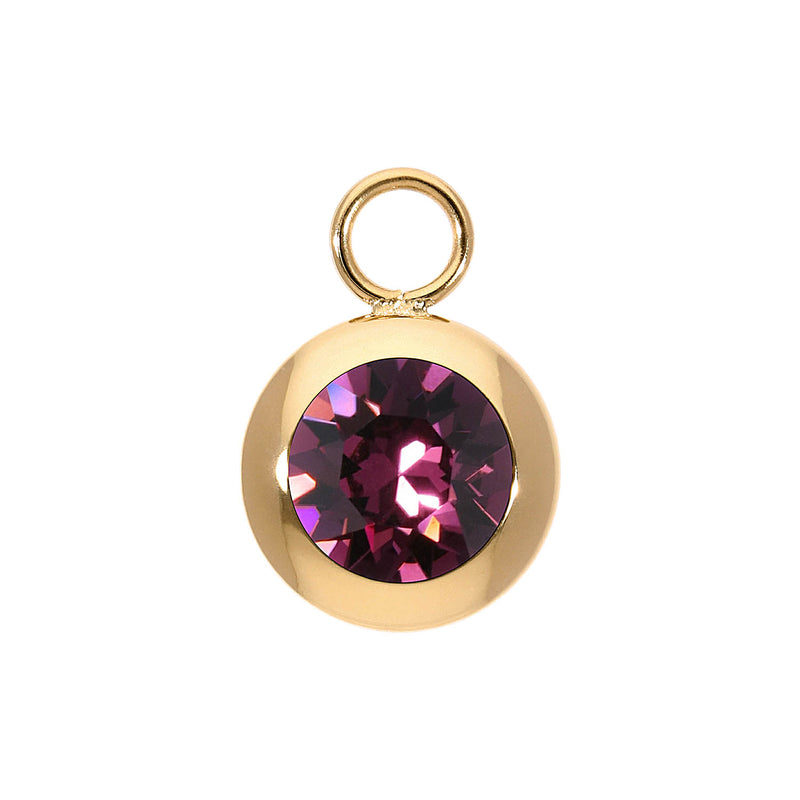 Tondo Charm 0.51" - Gold amethyst
