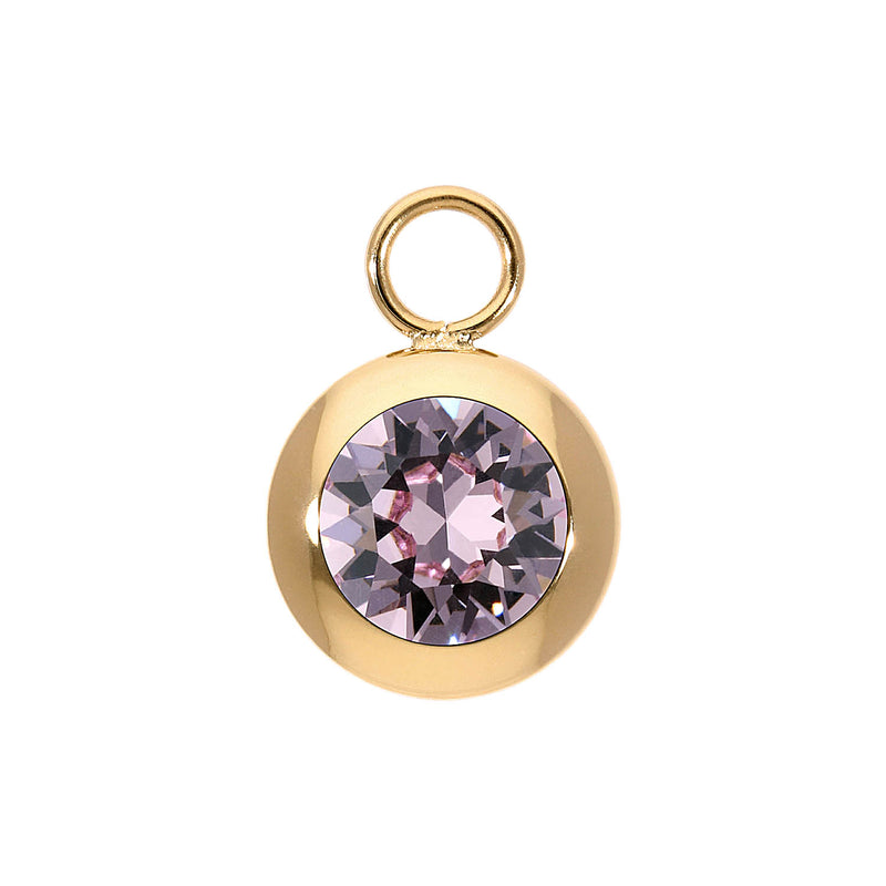 Tondo Charm 0.51" - Gold light amethyst