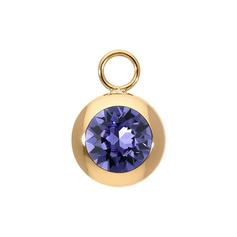 Tondo Charm 0.51" - Gold tanzanite