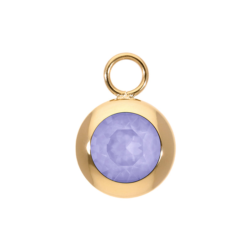 Tondo Charm 0.51" - Gold Crystal Purple Ignite