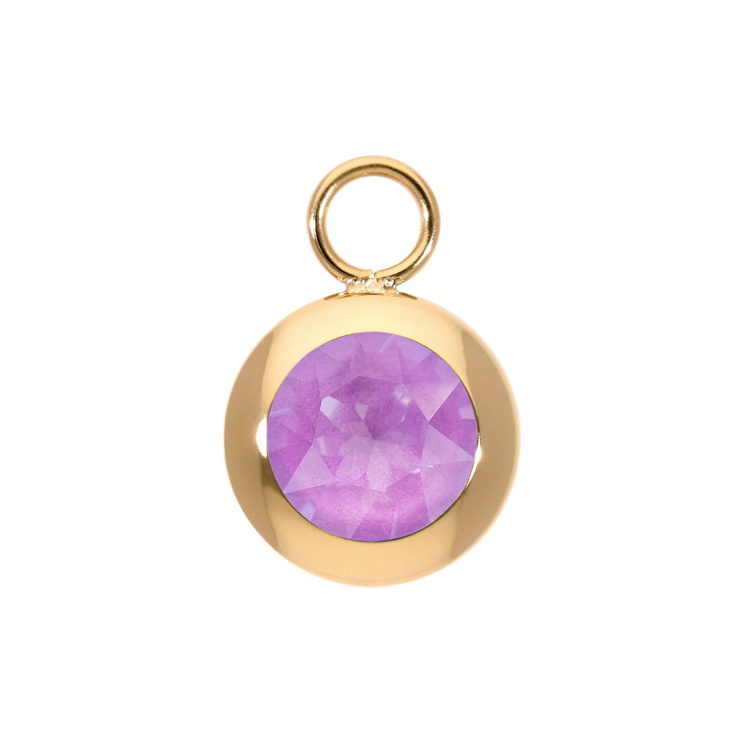 Tondo Charm 0.51" - Gold Crystal Electric Violet Ignite