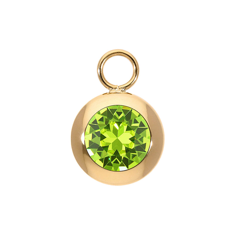 Tondo Charm 0.51" - Gold Citrus Green