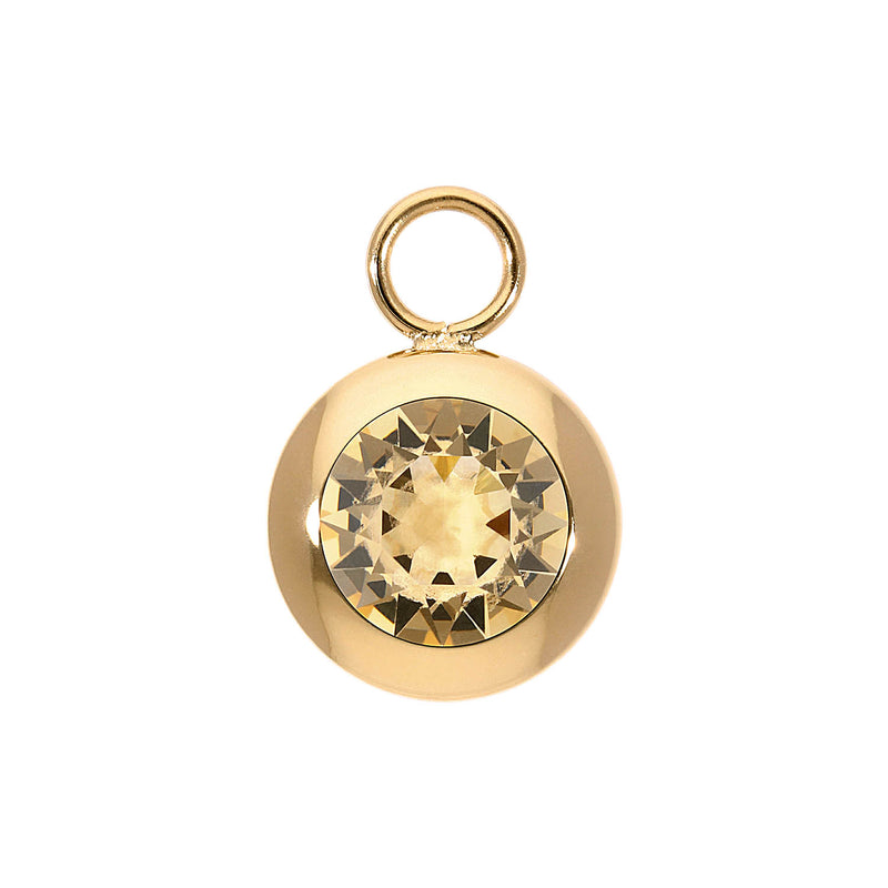 Tondo Charm 0.51" - Gold light colorado topaz ignite