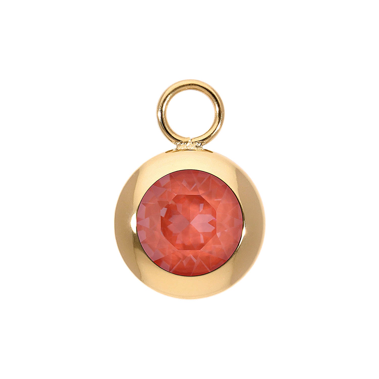 Tondo Charm 0.51" - Gold crystal maroon ignite