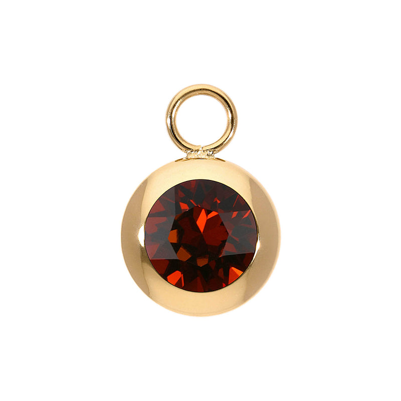 Tondo Charm 0.51" - Gold smoked amber