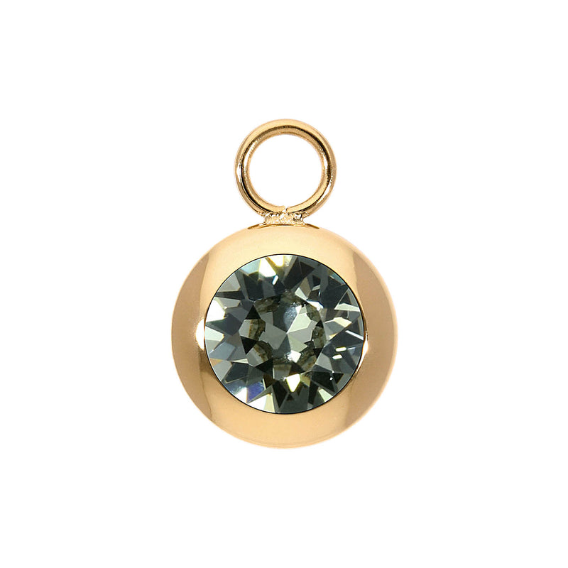 Tondo Charm 0.51" - Gold black diamond