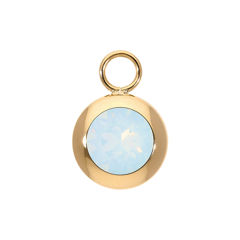 Tondo Charm 0.51" - Gold white opal