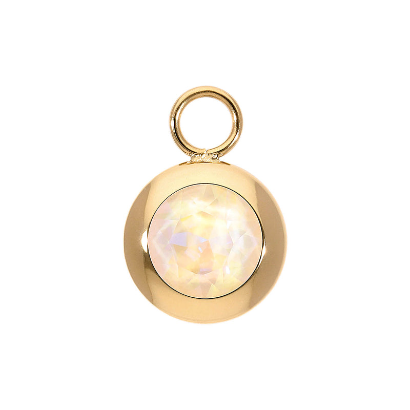 Tondo Charm 0.51" - Gold ivory cream delite