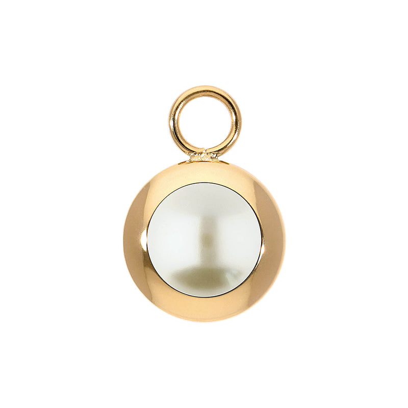 Tondo Charm 0.51" - Gold cream pearl
