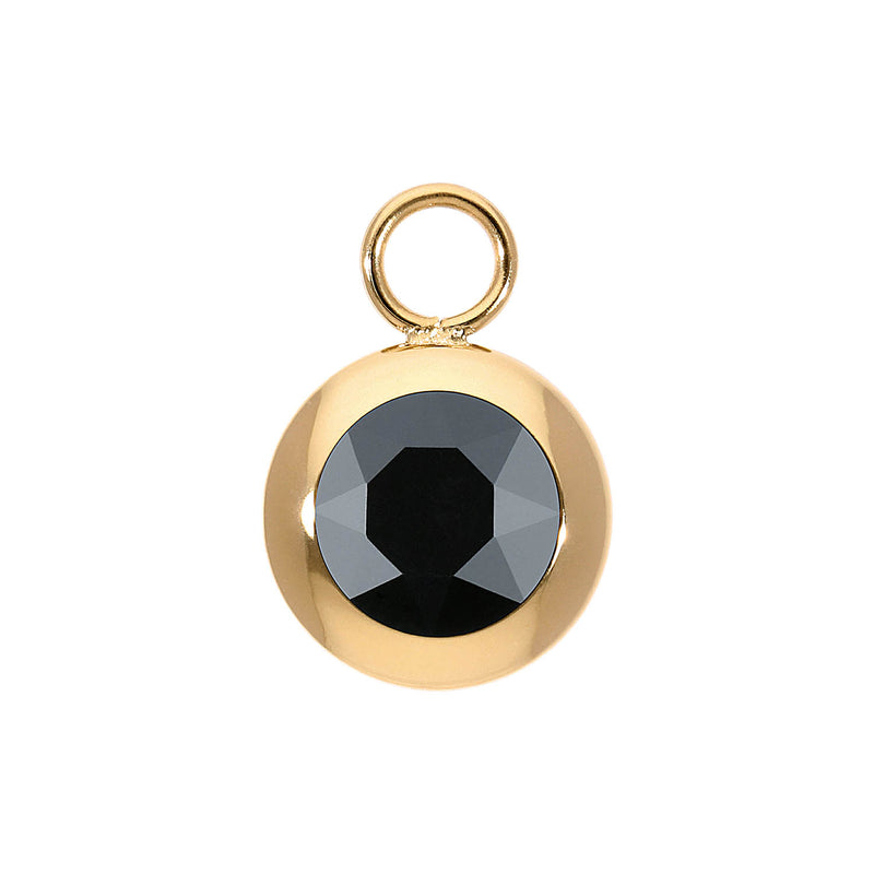 Tondo Charm 0.51" - Gold jet hematite