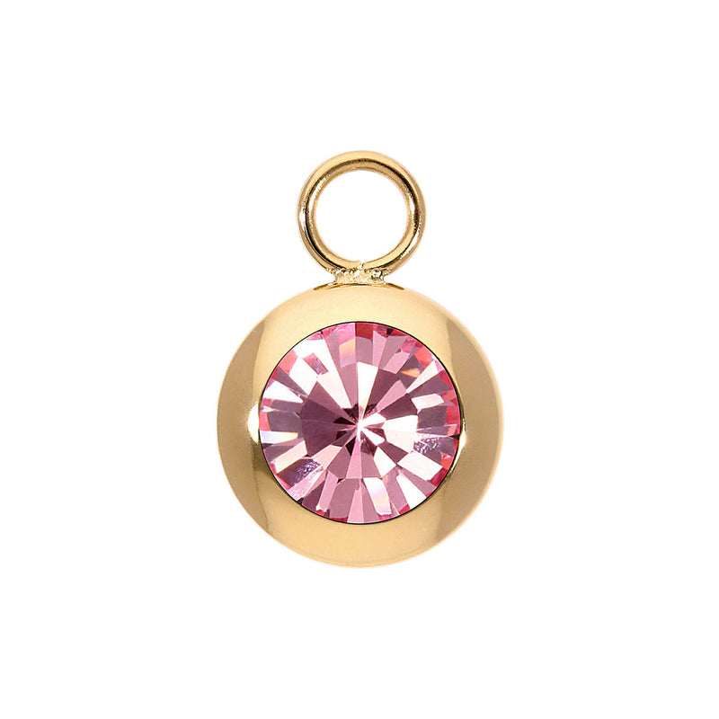 Tondo Charm 0.51" - Gold Light Rose