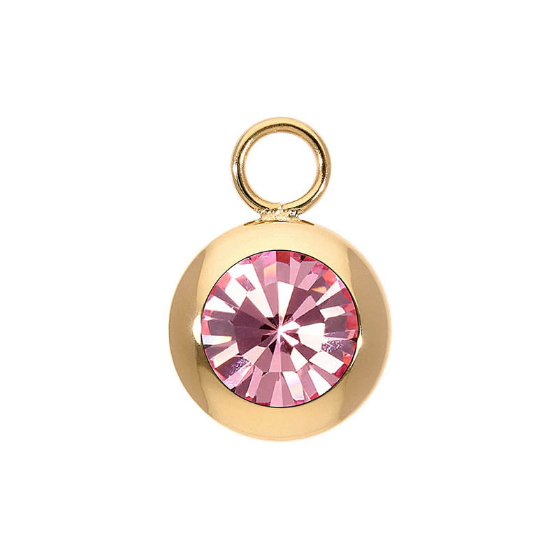 Tondo Charm 0.51" - Gold Light Rose