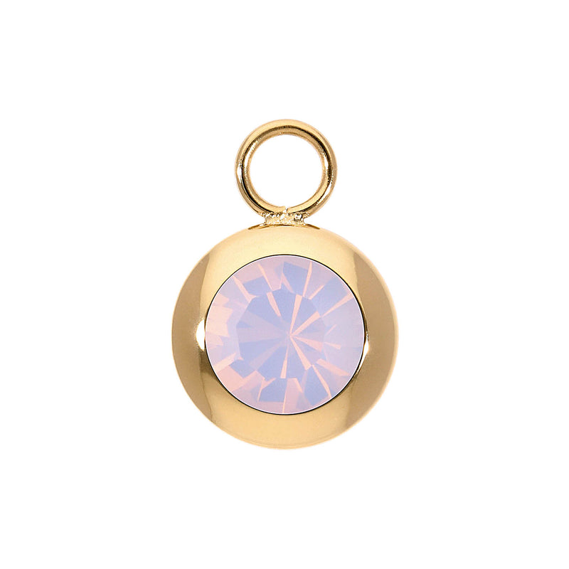 Tondo Charm 0.51" - Gold rose opal