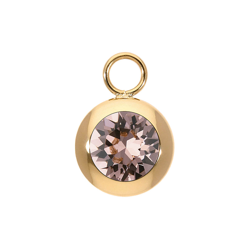Tondo Charm 0.51" - Gold vintage rose