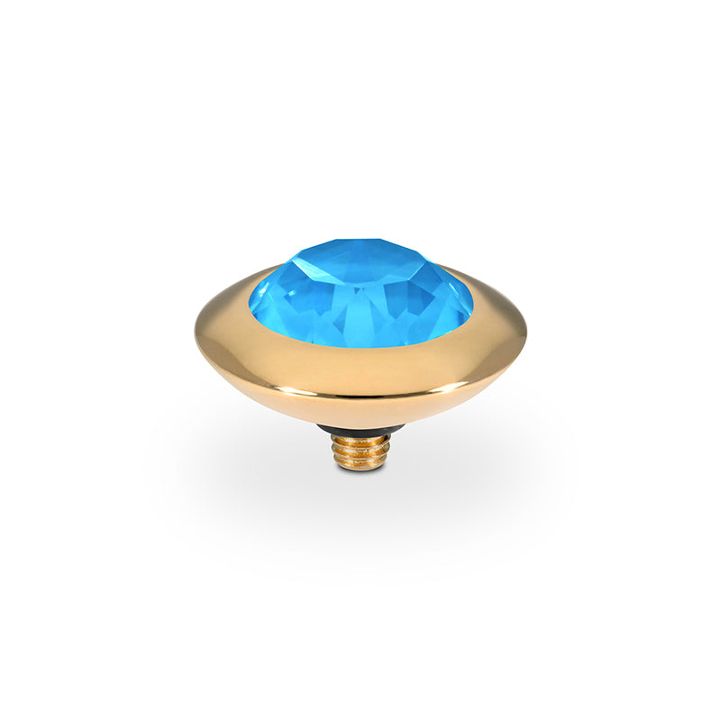 Tondo Top 0.51" - Gold Crystal Electric Blue Ignite