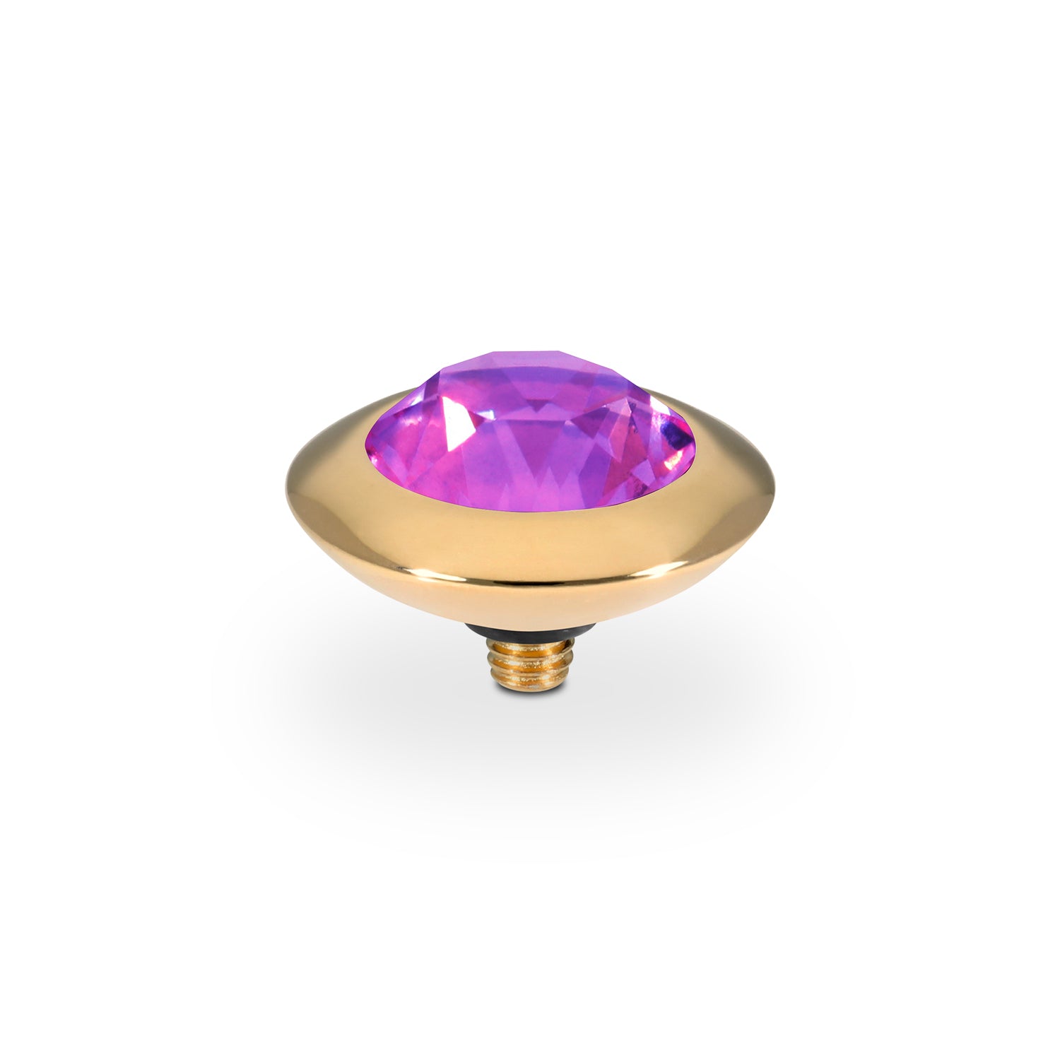 Tondo Top 0.51" - Gold Crystal Electric Violet Ignite