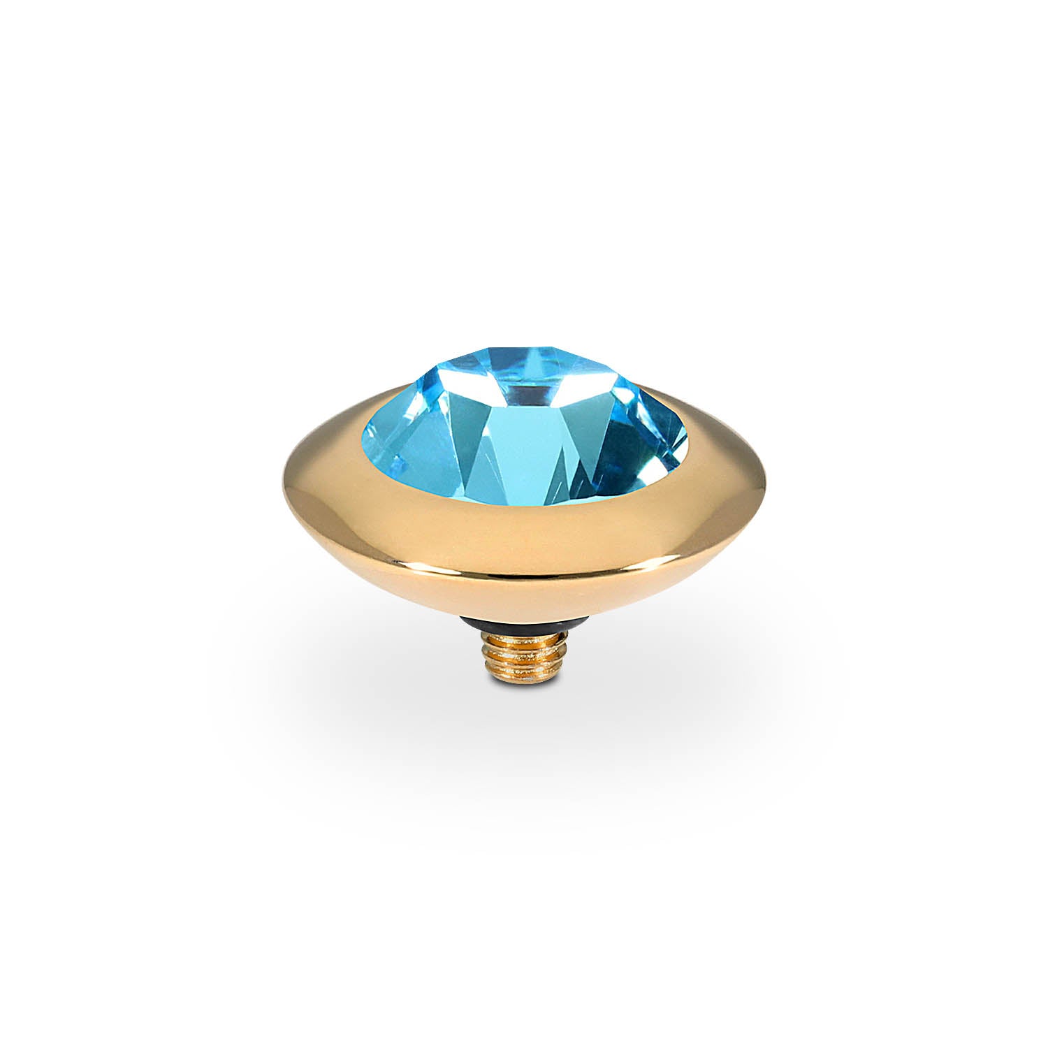 Tondo Top 0.51" - Gold aquamarine
