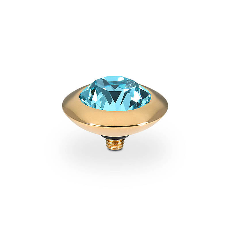 Tondo Top 0.51" - Gold Light Turquoise