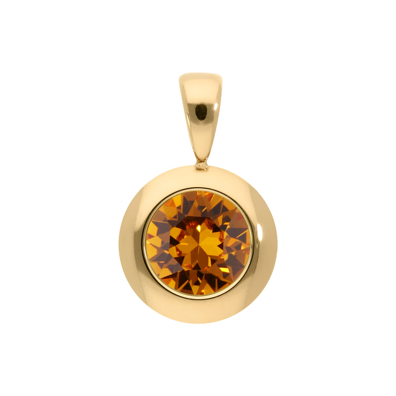 Tondo Pendant 0.51" - Gold Topaz