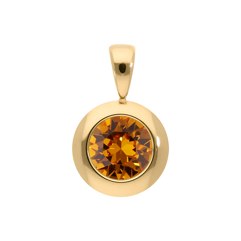 Tondo Pendant 0.51" - Gold Topaz
