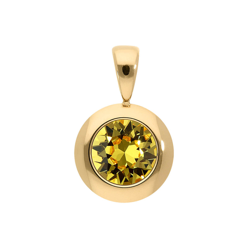 Tondo Pendant 0.51" - Gold light topaz