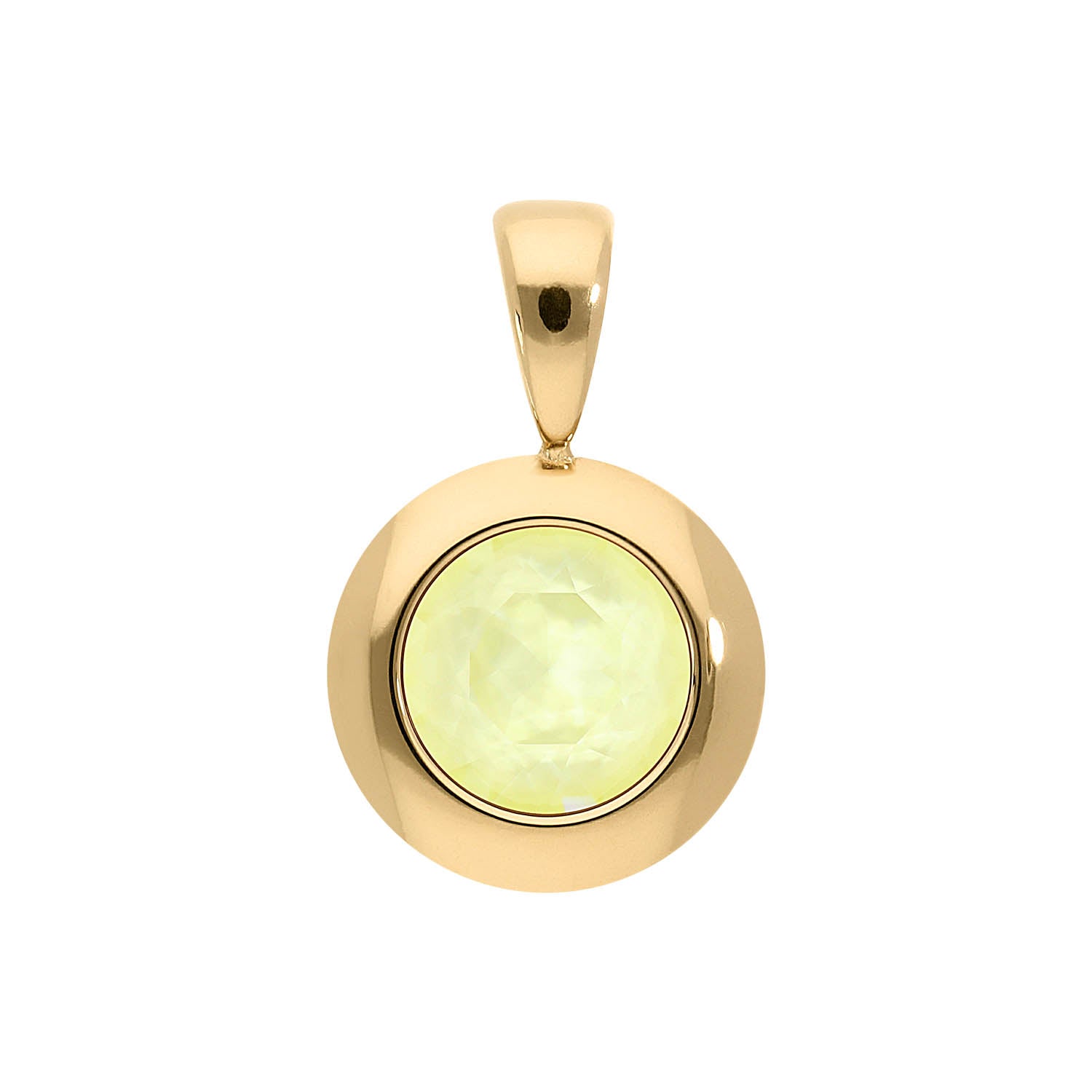 Tondo Pendant 0.51" - Gold crystal soft yellow ignite