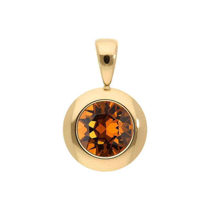 Tondo Pendant 0.51" - Gold light amber