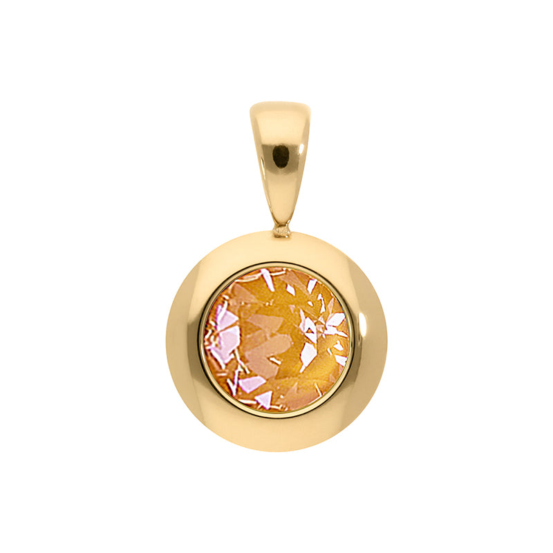 Tondo Pendant 0.51" - Gold Crystal Mango Ignite