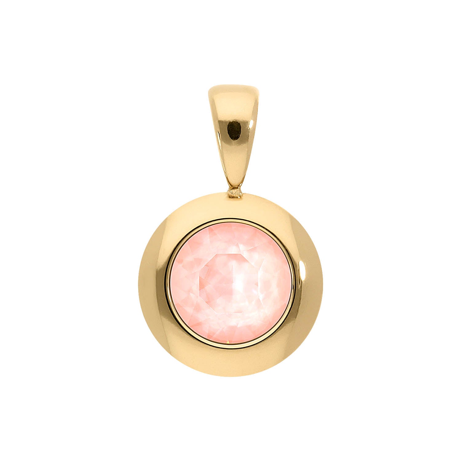 Tondo Pendant 0.51" - Gold Crystal Flamingo Ignite